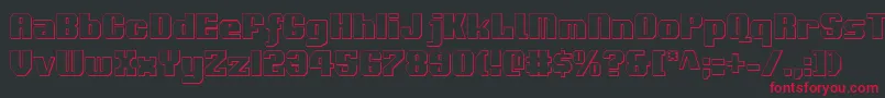 Voortrekker3Dc Font – Red Fonts on Black Background