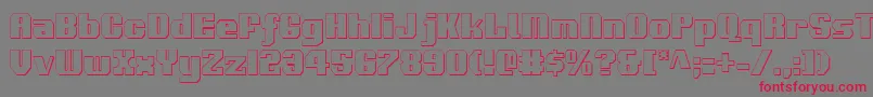 フォントVoortrekker3Dc – 赤い文字の灰色の背景