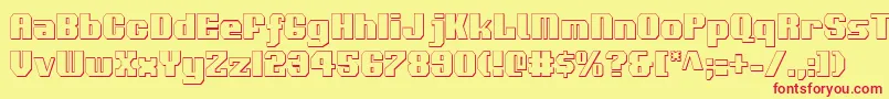 Voortrekker3Dc Font – Red Fonts on Yellow Background