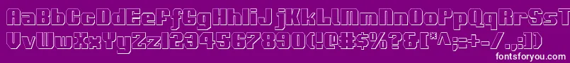 フォントVoortrekker3Dc – 紫の背景に白い文字