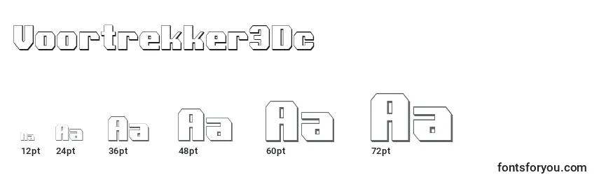Размеры шрифта Voortrekker3Dc