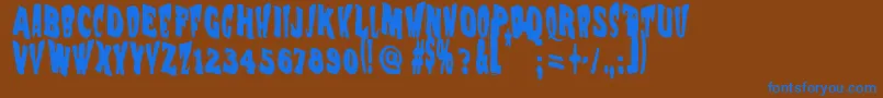 Vtcnightofthewackeddead Font – Blue Fonts on Brown Background