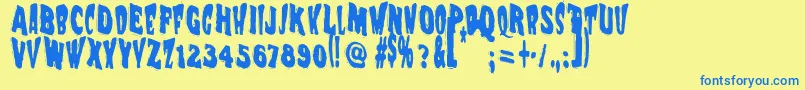 Vtcnightofthewackeddead Font – Blue Fonts on Yellow Background