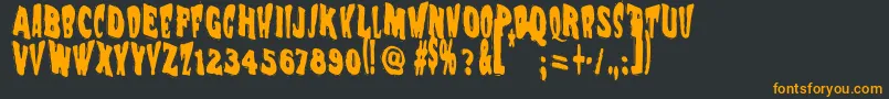 Шрифт Vtcnightofthewackeddead – оранжевые шрифты на чёрном фоне