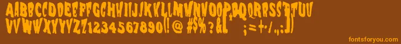 Vtcnightofthewackeddead Font – Orange Fonts on Brown Background