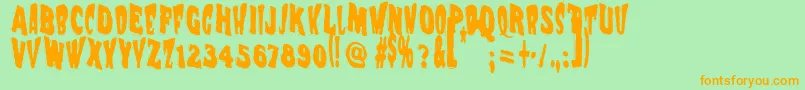 Vtcnightofthewackeddead Font – Orange Fonts on Green Background