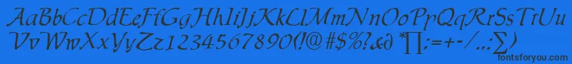 IngridDb-fontti – mustat fontit sinisellä taustalla