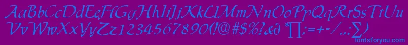 IngridDb Font – Blue Fonts on Purple Background