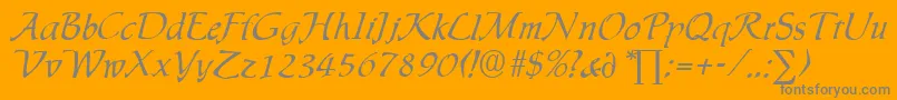 IngridDb-Schriftart – Graue Schriften auf orangefarbenem Hintergrund