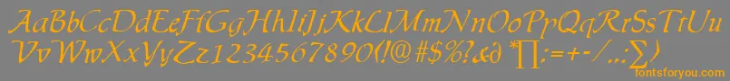 IngridDb-Schriftart – Orangefarbene Schriften auf grauem Hintergrund