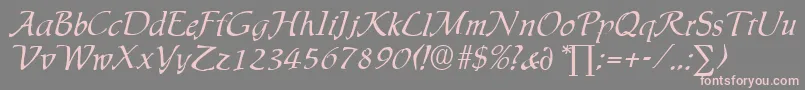 IngridDb-Schriftart – Rosa Schriften auf grauem Hintergrund