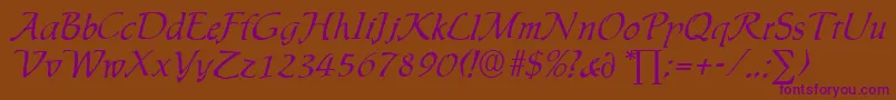 IngridDb Font – Purple Fonts on Brown Background