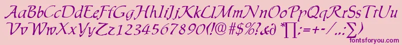 IngridDb-Schriftart – Violette Schriften auf rosa Hintergrund