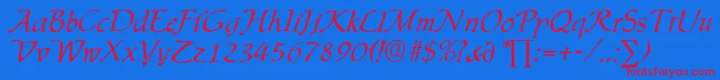 IngridDb Font – Red Fonts on Blue Background