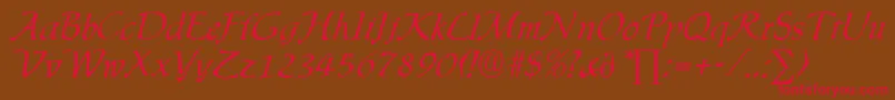 IngridDb Font – Red Fonts on Brown Background