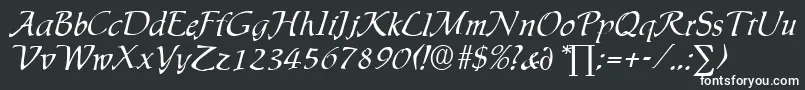 IngridDb-fontti – valkoiset fontit mustalla taustalla