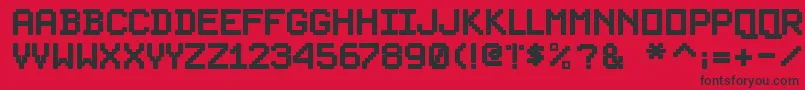 PixelsplitterBold Font – Black Fonts on Red Background