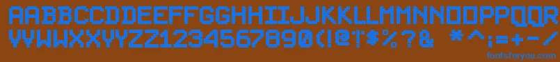 PixelsplitterBold Font – Blue Fonts on Brown Background