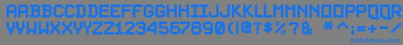 フォントPixelsplitterBold – 灰色の背景に青い文字