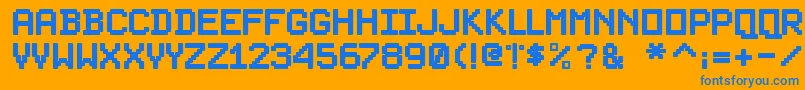 PixelsplitterBold Font – Blue Fonts on Orange Background