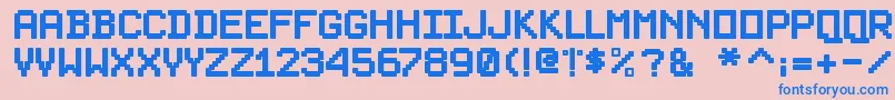 PixelsplitterBold Font – Blue Fonts on Pink Background