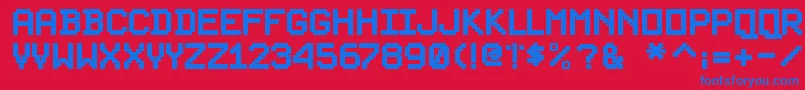 PixelsplitterBold Font – Blue Fonts on Red Background