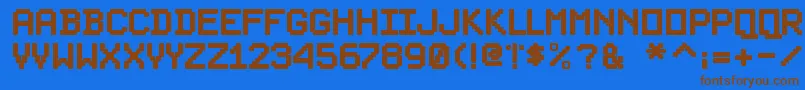 PixelsplitterBold Font – Brown Fonts on Blue Background