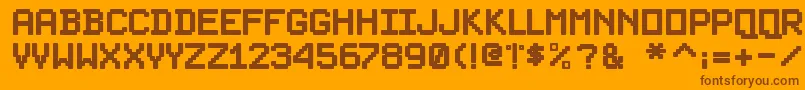 PixelsplitterBold Font – Brown Fonts on Orange Background