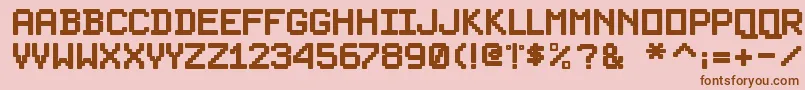 PixelsplitterBold Font – Brown Fonts on Pink Background