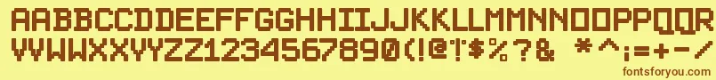 PixelsplitterBold Font – Brown Fonts on Yellow Background