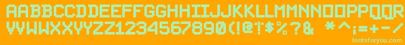 PixelsplitterBold Font – Green Fonts on Orange Background