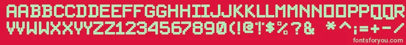 PixelsplitterBold Font – Green Fonts on Red Background