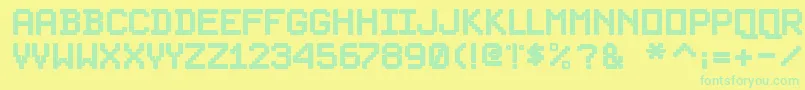 PixelsplitterBold Font – Green Fonts on Yellow Background
