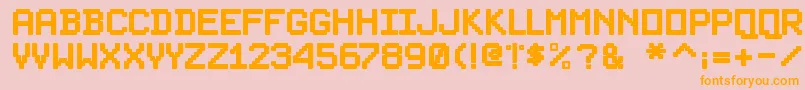 PixelsplitterBold Font – Orange Fonts on Pink Background