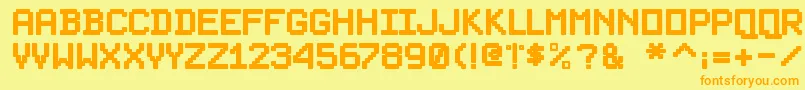 PixelsplitterBold Font – Orange Fonts on Yellow Background
