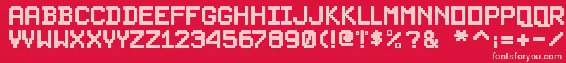 PixelsplitterBold Font – Pink Fonts on Red Background