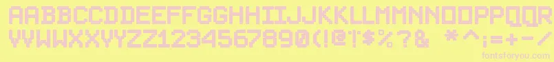 PixelsplitterBold Font – Pink Fonts on Yellow Background