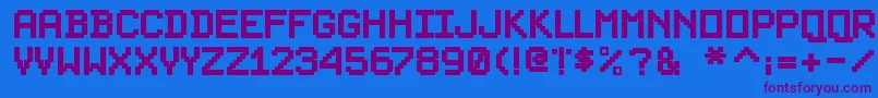 PixelsplitterBold Font – Purple Fonts on Blue Background