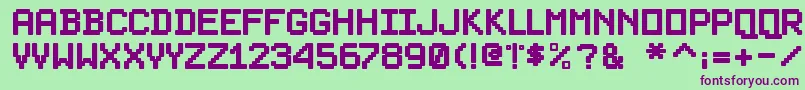 PixelsplitterBold Font – Purple Fonts on Green Background