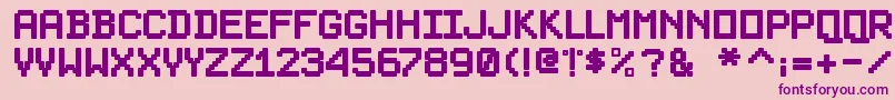 PixelsplitterBold Font – Purple Fonts on Pink Background