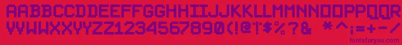 PixelsplitterBold Font – Purple Fonts on Red Background