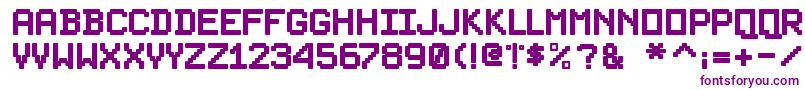 PixelsplitterBold-Schriftart – Violette Schriften auf weißem Hintergrund