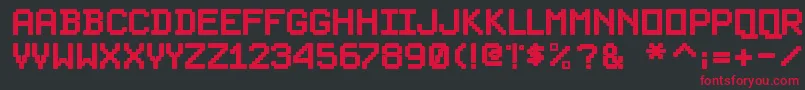 PixelsplitterBold Font – Red Fonts on Black Background