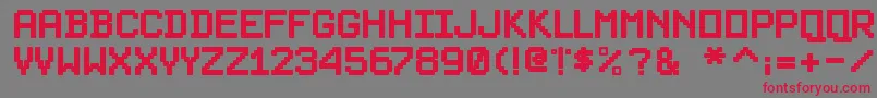 PixelsplitterBold Font – Red Fonts on Gray Background