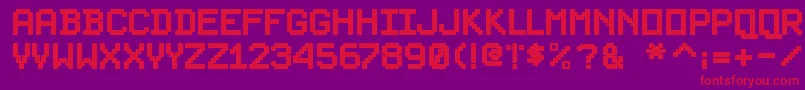 PixelsplitterBold Font – Red Fonts on Purple Background