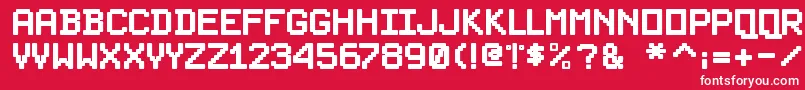 PixelsplitterBold Font – White Fonts on Red Background