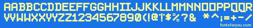 PixelsplitterBold Font – Yellow Fonts on Blue Background