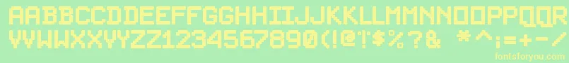 PixelsplitterBold Font – Yellow Fonts on Green Background