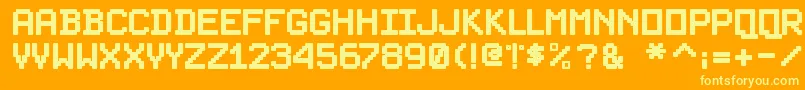 PixelsplitterBold Font – Yellow Fonts on Orange Background