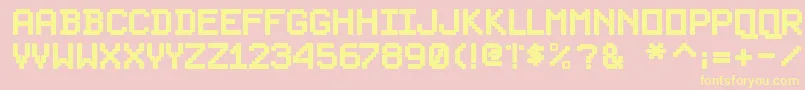 PixelsplitterBold Font – Yellow Fonts on Pink Background